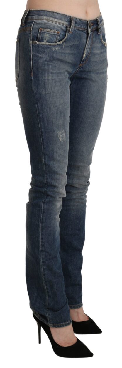 Ermanno Scervino - Chic Mid Waist Skinny Denim in Blue Washed