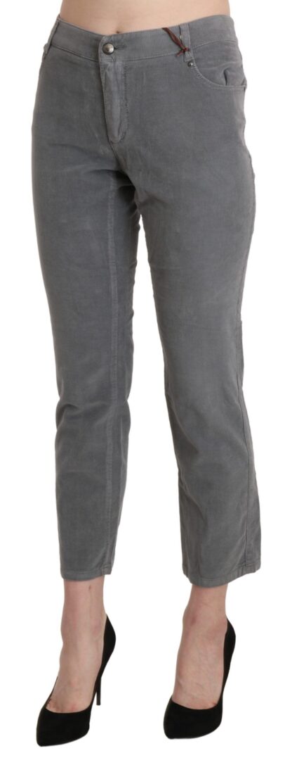 Ermanno Scervino - Chic Gray Mid Waist Cropped Trousers