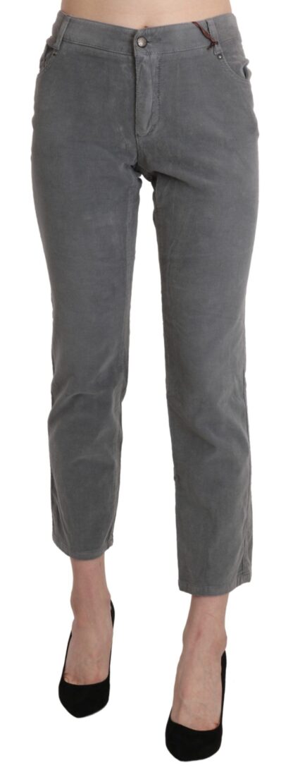 Ermanno Scervino - Chic Gray Mid Waist Cropped Trousers