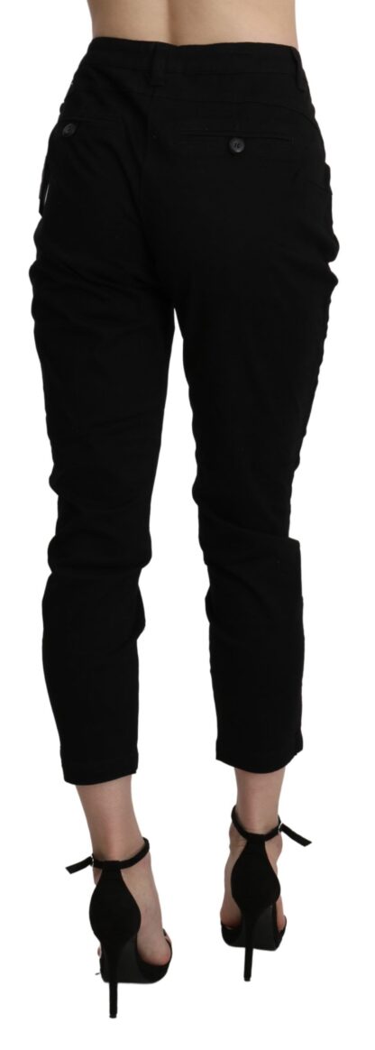 Acht - Chic High Waist Cropped Black Jeans