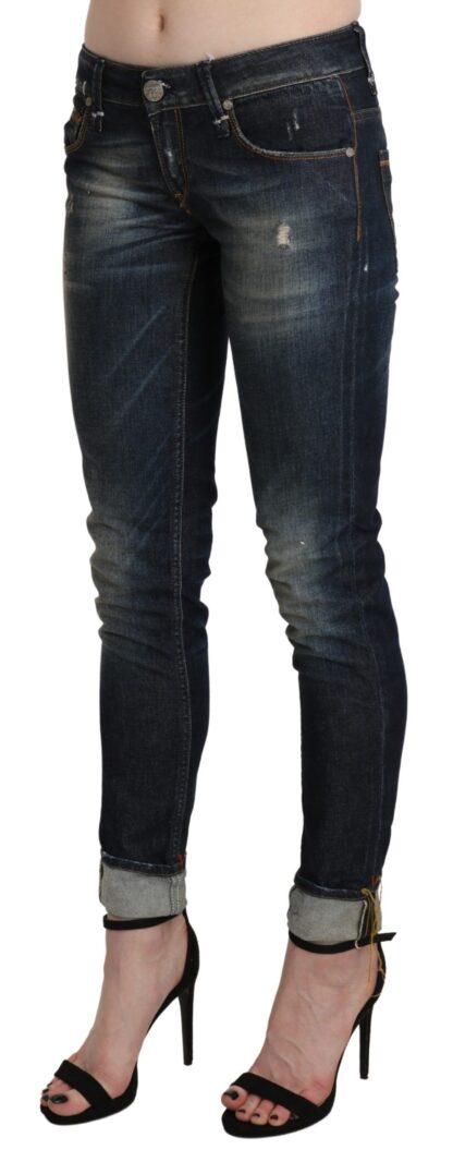 Acht - Chic Dark Blue Skinny Cropped Jeans