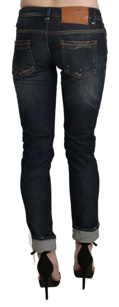 Acht - Chic Dark Blue Skinny Cropped Jeans