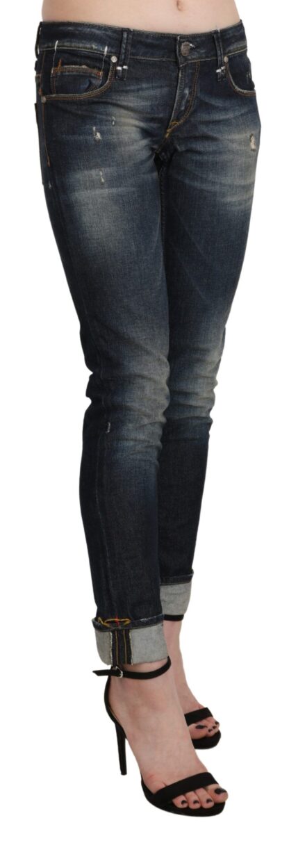 Acht - Chic Dark Blue Skinny Cropped Jeans