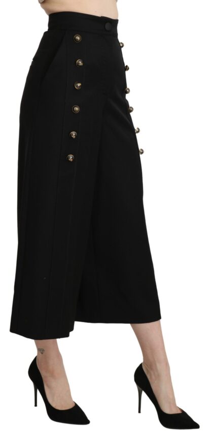 Dolce & Gabbana - Elegant High Waist Wide Leg Virgin Wool Trousers