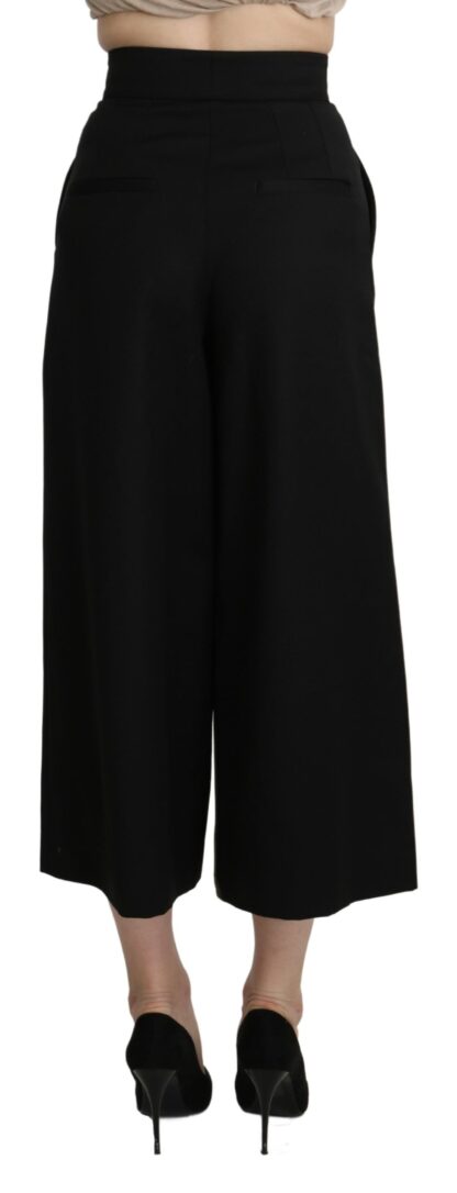 Dolce & Gabbana - Elegant High Waist Wide Leg Virgin Wool Trousers