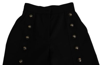 Dolce & Gabbana - Elegant High Waist Wide Leg Virgin Wool Trousers