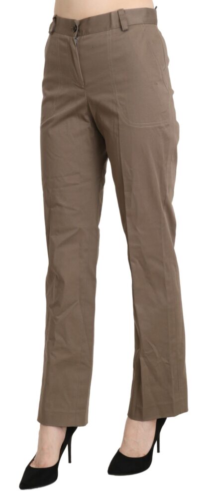 BENCIVENGA - Elegant High Waist Straight Pants in Brown