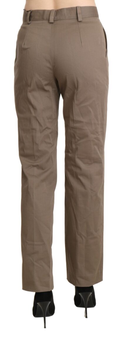 BENCIVENGA - Elegant High Waist Straight Pants in Brown