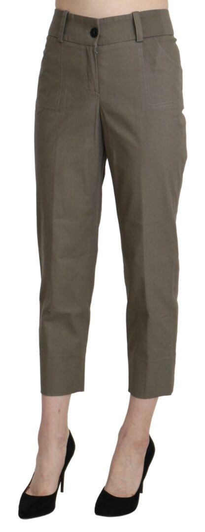 BENCIVENGA - Elegant High Waist Cropped Pants in Gray