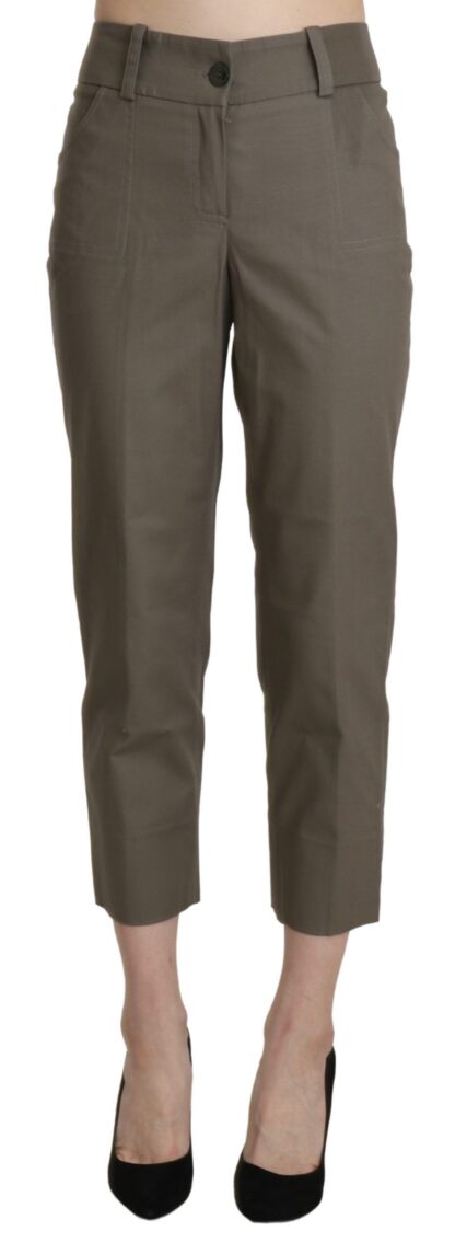 BENCIVENGA - Elegant High Waist Cropped Pants in Gray