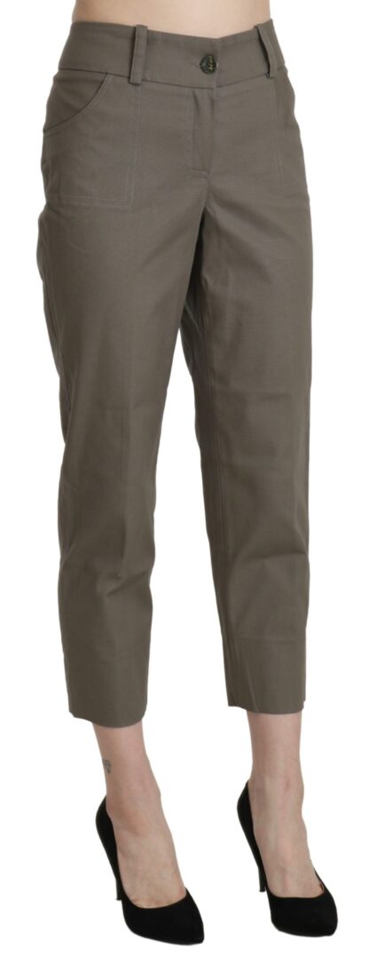 BENCIVENGA - Elegant High Waist Cropped Pants in Gray