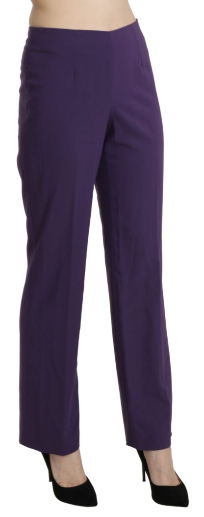 BENCIVENGA - Elegant High Waist Violet Straight Pants