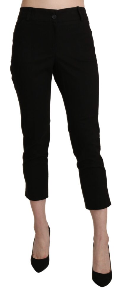 BENCIVENGA - Elegant Black High Waist Cropped Pants