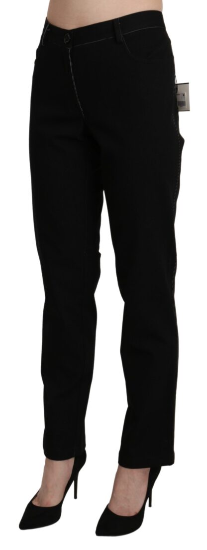 BENCIVENGA - Elegant High Waist Straight Black Trousers