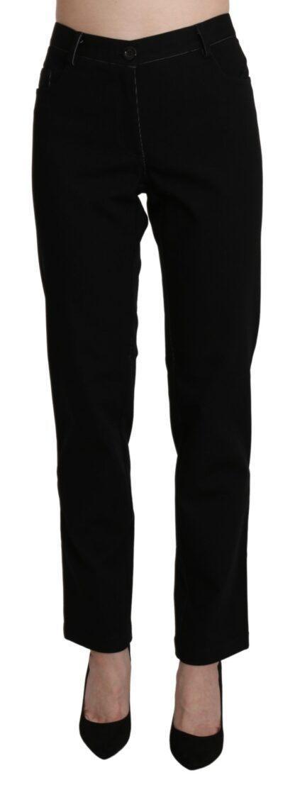 BENCIVENGA - Elegant High Waist Straight Black Trousers