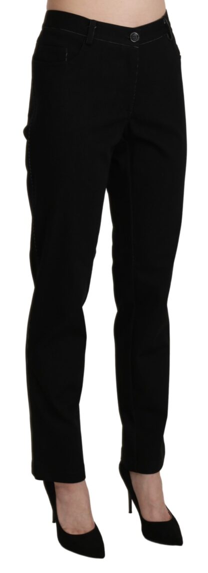 BENCIVENGA - Elegant High Waist Straight Black Trousers