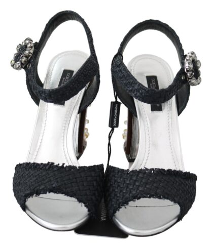 Dolce & Gabbana - Elegant Black Ankle Strap Sandals with LED Lights