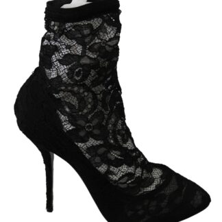 Dolce & Gabbana - Chic Black Suede Ankle Boots with Pearls