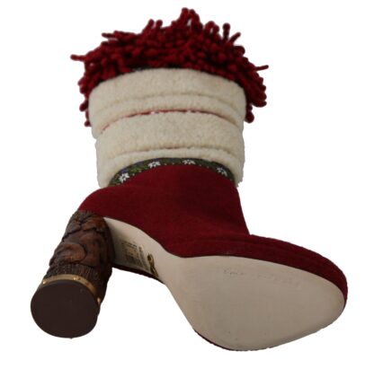 Dolce & Gabbana - Chic Multicolor Shearling High Heel Boots