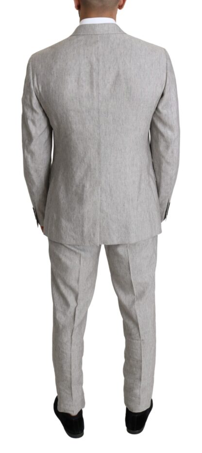 Dolce & Gabbana - Elegant Slim Fit Gray Linen-Silk Suit