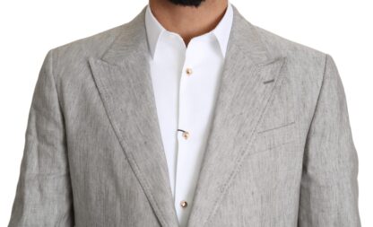 Dolce & Gabbana - Elegant Slim Fit Gray Linen-Silk Suit