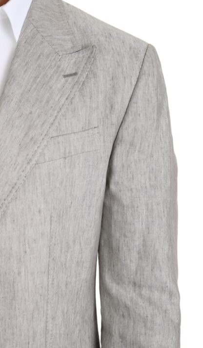 Dolce & Gabbana - Elegant Slim Fit Gray Linen-Silk Suit