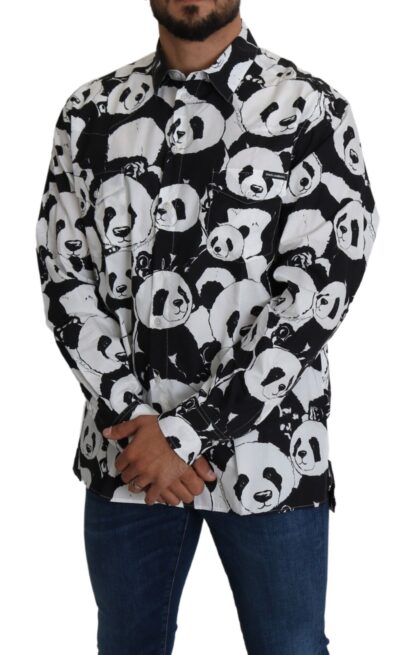 Dolce & Gabbana - Panda Print Pure Cotton Shirt - Black White