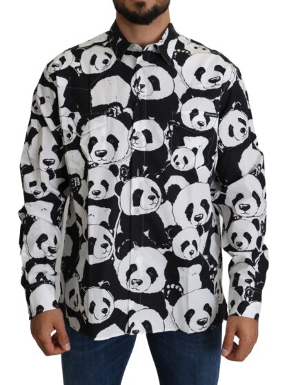 Dolce & Gabbana - Panda Print Pure Cotton Shirt - Black White