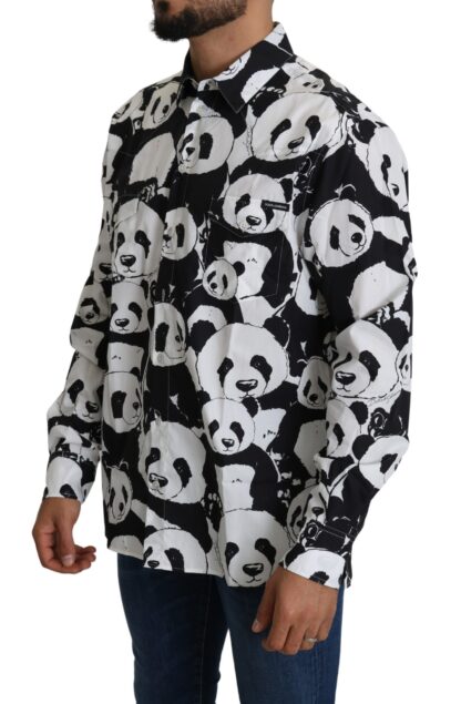 Dolce & Gabbana - Panda Print Pure Cotton Shirt - Black White