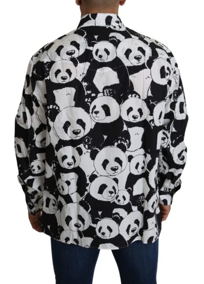 Dolce & Gabbana - Panda Print Pure Cotton Shirt - Black White