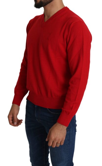 Billionaire Italian Couture - Iconic Embroidered Red Wool Sweater