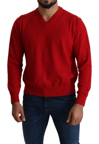 Billionaire Italian Couture - Iconic Embroidered Red Wool Sweater