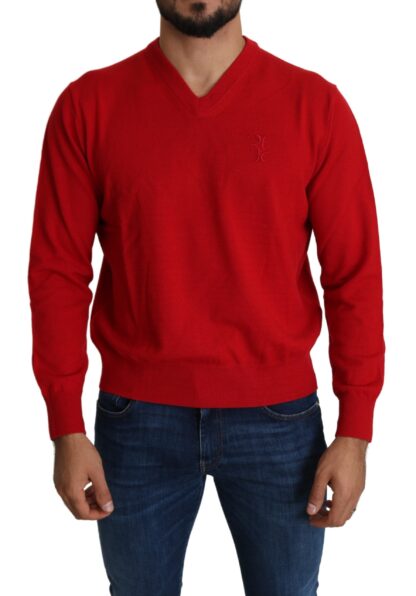 Billionaire Italian Couture - Iconic Embroidered Red Wool Sweater