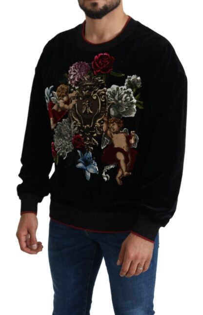 Dolce & Gabbana - Baroque Velvet Crew Neck Sweater