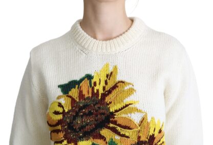 Dolce & Gabbana - Elegant Knitted Sunflower Sweater