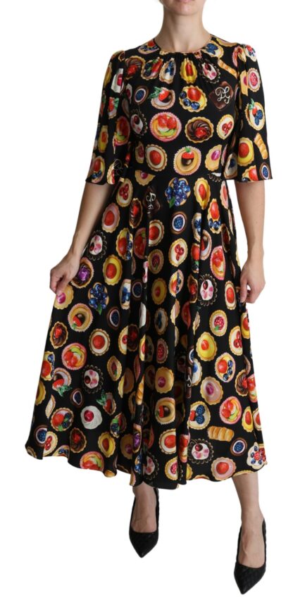 Dolce & Gabbana - Chic Multicolor Maxi Desserts Print Dress