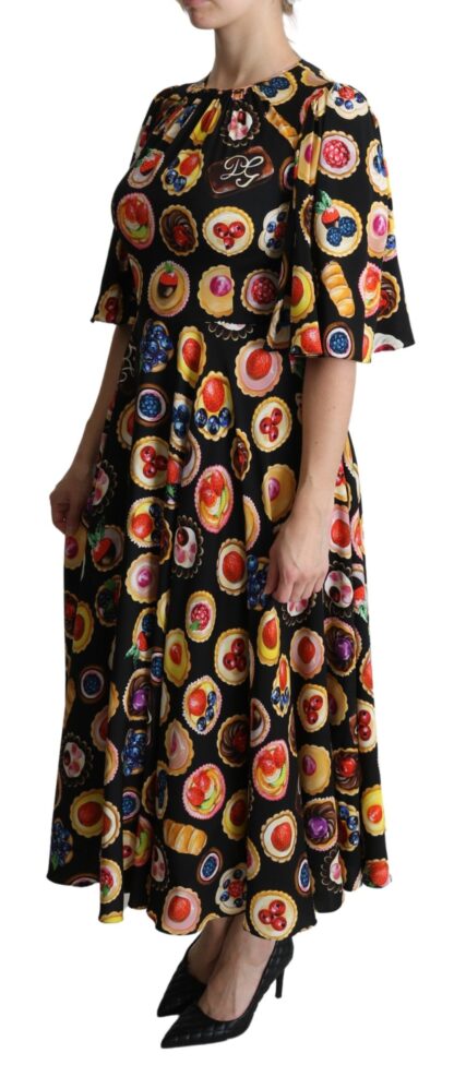 Dolce & Gabbana - Chic Multicolor Maxi Desserts Print Dress