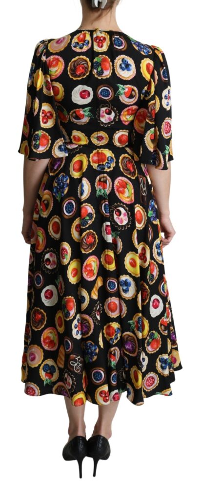 Dolce & Gabbana - Chic Multicolor Maxi Desserts Print Dress