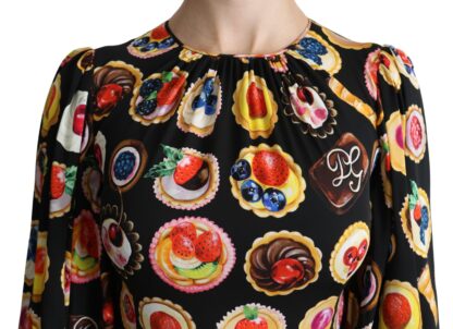 Dolce & Gabbana - Chic Multicolor Maxi Desserts Print Dress