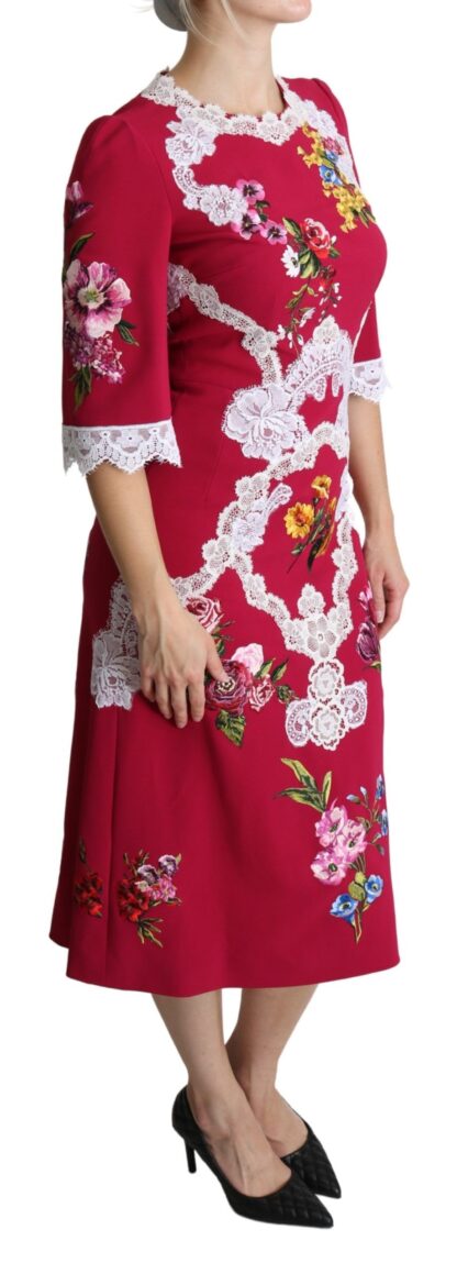 Dolce & Gabbana - Floral Embroidered Sheath Midi Dress