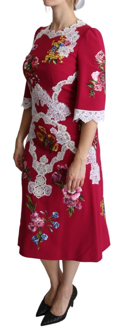 Dolce & Gabbana - Floral Embroidered Sheath Midi Dress