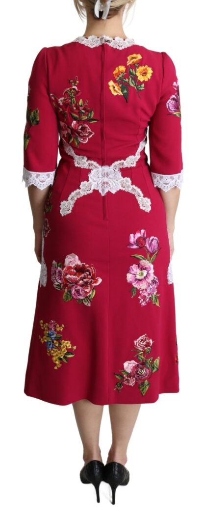 Dolce & Gabbana - Floral Embroidered Sheath Midi Dress