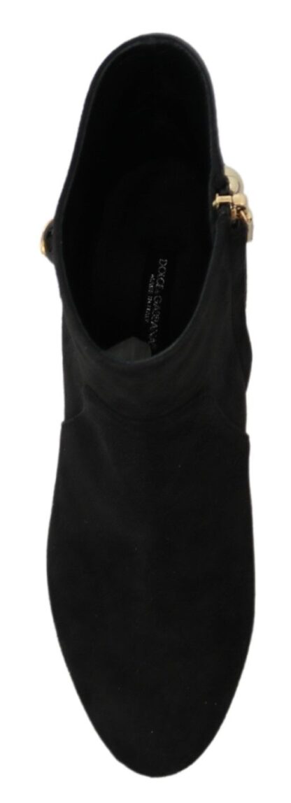 Dolce & Gabbana - Elegant Black Suede Mid-Calf Boots