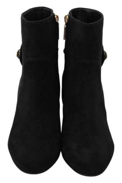 Dolce & Gabbana - Elegant Black Suede Mid-Calf Boots