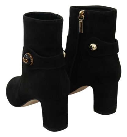 Dolce & Gabbana - Elegant Black Suede Mid-Calf Boots