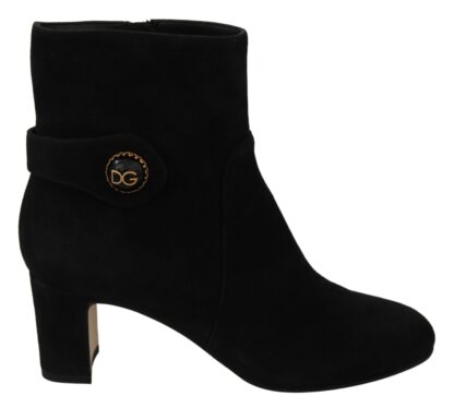 Dolce & Gabbana - Elegant Black Suede Mid-Calf Boots