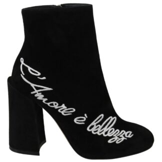 Dolce & Gabbana - Elegant Black Suede Short Boots