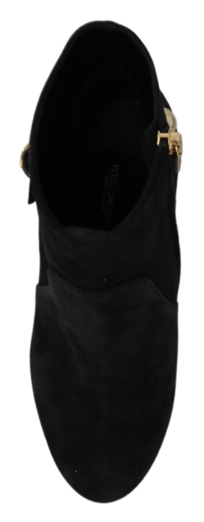 Dolce & Gabbana - Elegant Black Suede Short Boots