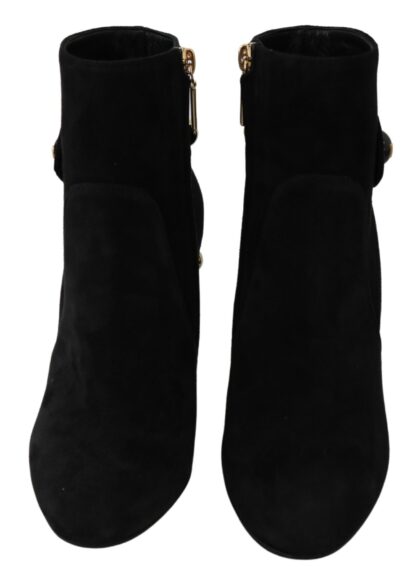 Dolce & Gabbana - Elegant Black Suede Short Boots