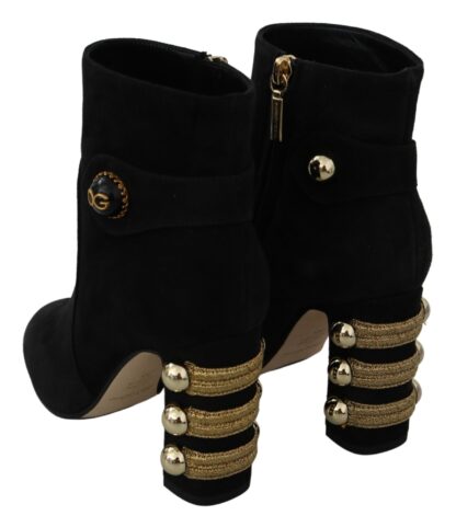 Dolce & Gabbana - Elegant Black Suede Short Boots